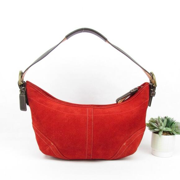 Coach Handbags - Authentic Coach Soho Y2K Red Suede Shoulder Bag